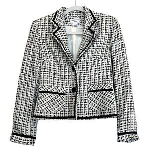 NWT! Charles Gray London Tweed Jacket, size 2, black and white